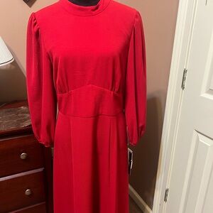 Maggy London Red Long Sleeve Dress